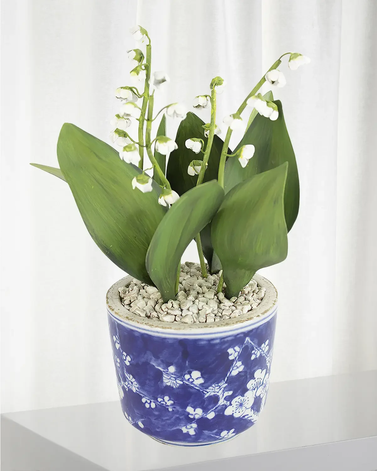 Tommy Mitchell Lily of the Valley May Birth Flower in Ceramic Pot