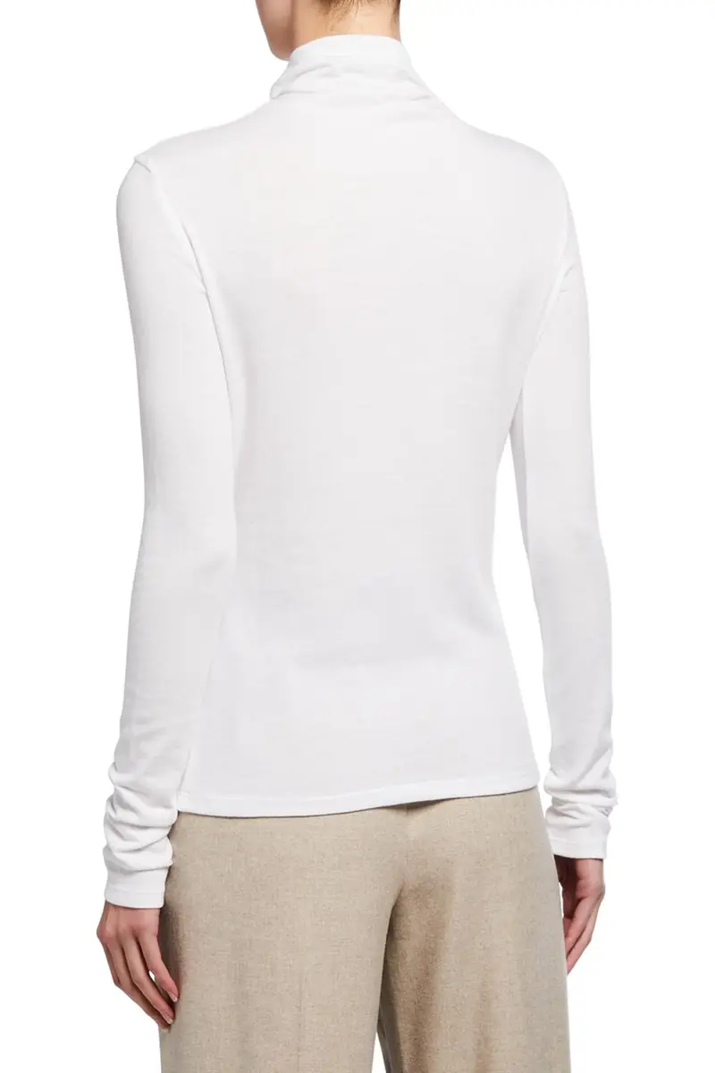 Vince Essential Long-Sleeve Cotton Turtleneck Top | Thumbnail 4