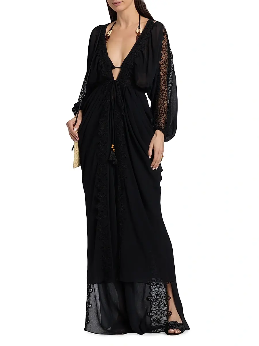 Ramy Brook Women's Bernice Lace-Trim V-Neck Maxi Dress | Thumbnail 2 Ramy Brook Women's Bernice Lace-Trim V-Neck Maxi Dress | Thumbnail 2