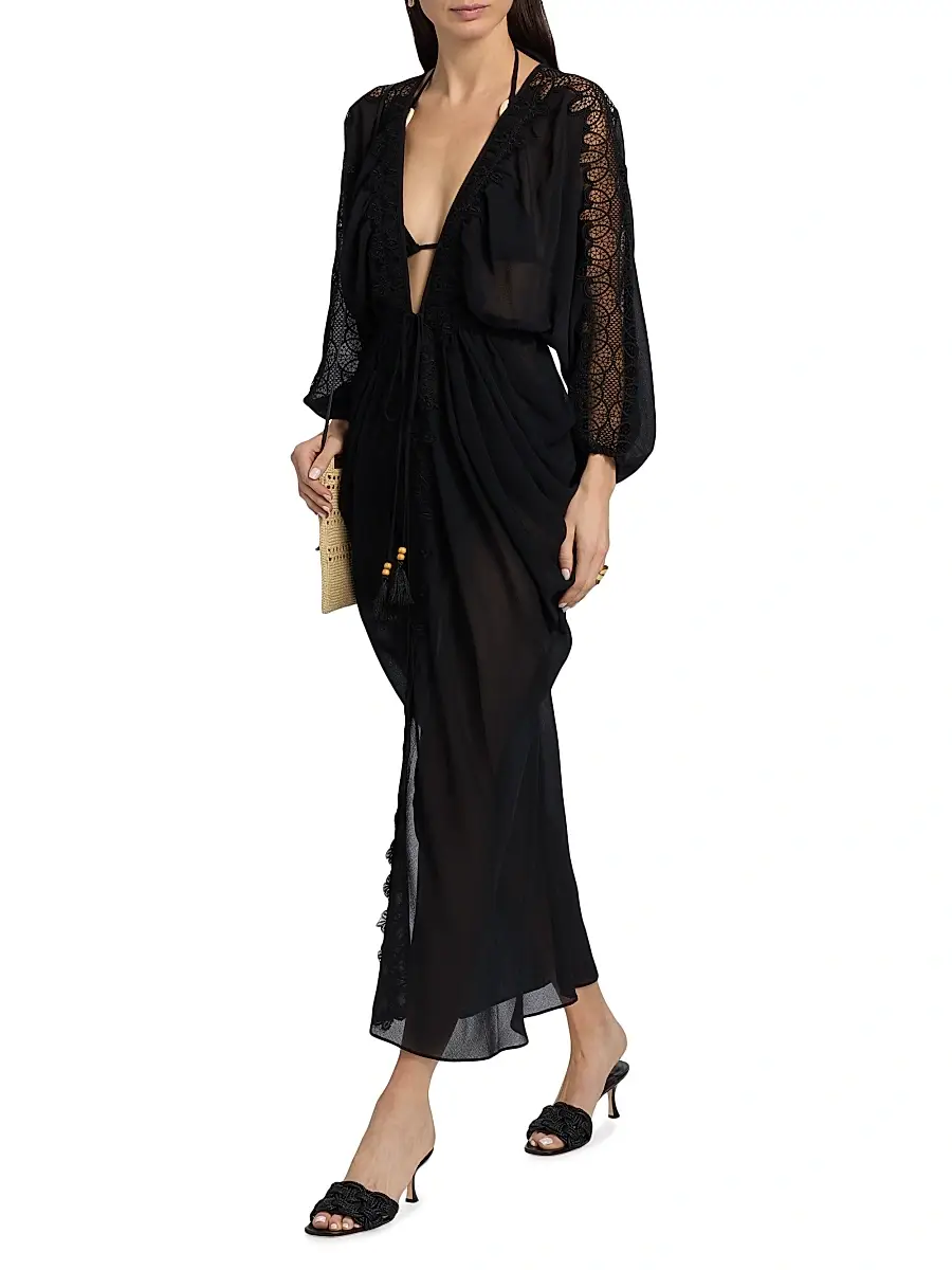 Ramy Brook Women's Bernice Lace-Trim V-Neck Maxi Dress | Thumbnail 3 Ramy Brook Women's Bernice Lace-Trim V-Neck Maxi Dress | Thumbnail 3