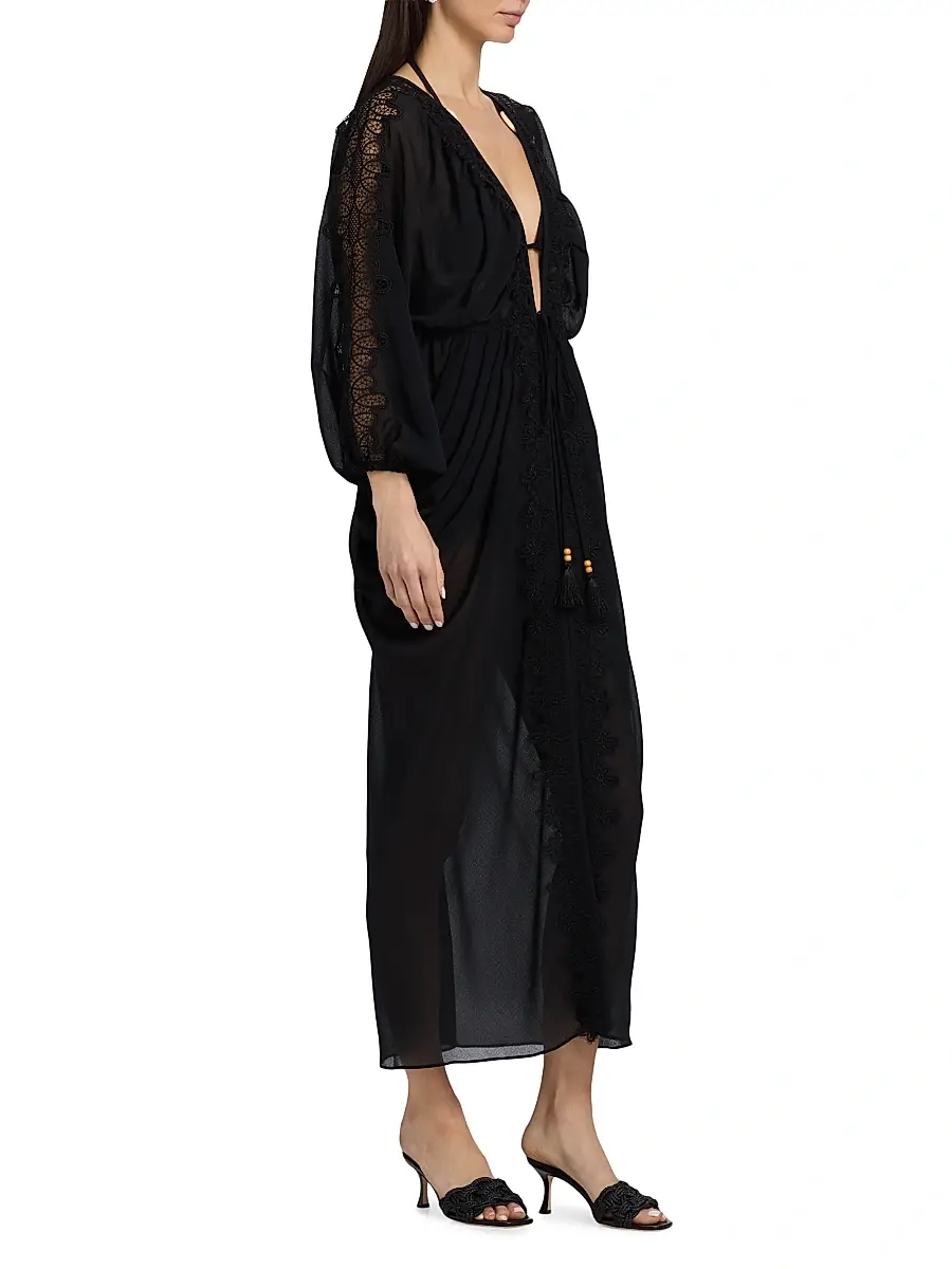 Ramy Brook Women's Bernice Lace-Trim V-Neck Maxi Dress | Thumbnail 4 Ramy Brook Women's Bernice Lace-Trim V-Neck Maxi Dress | Thumbnail 4