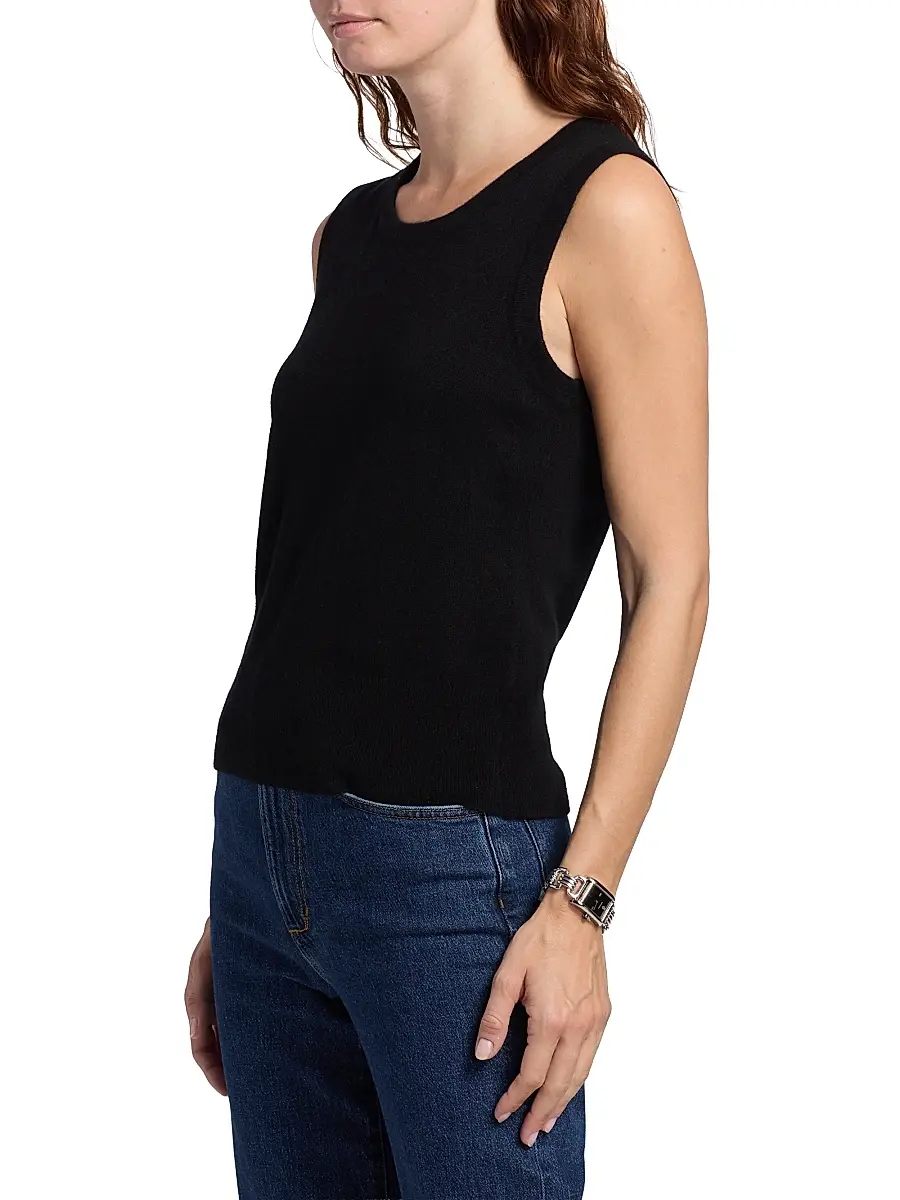 Saks Fifth Avenue Women's Rib-Knit Cashmere Sleeveless Sweater | Thumbnail 4 Saks Fifth Avenue Women's Rib-Knit Cashmere Sleeveless Sweater | Thumbnail 4
