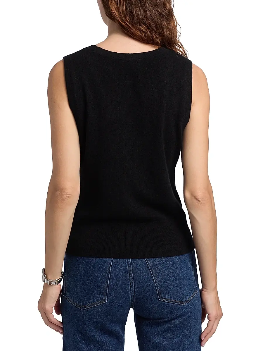 Saks Fifth Avenue Women's Rib-Knit Cashmere Sleeveless Sweater | Thumbnail 5 Saks Fifth Avenue Women's Rib-Knit Cashmere Sleeveless Sweater | Thumbnail 5