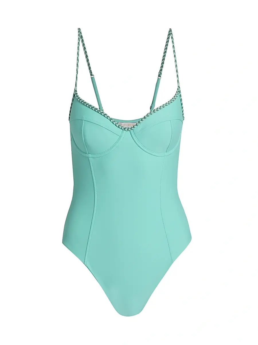 Ramy Brook Women's Jayda Braided Underwire One-Piece Swimsuit - Seaglass - Size Small | Image 1 Ramy Brook Women's Jayda Braided Underwire One-Piece Swimsuit - Seaglass - Size Small | Image 1