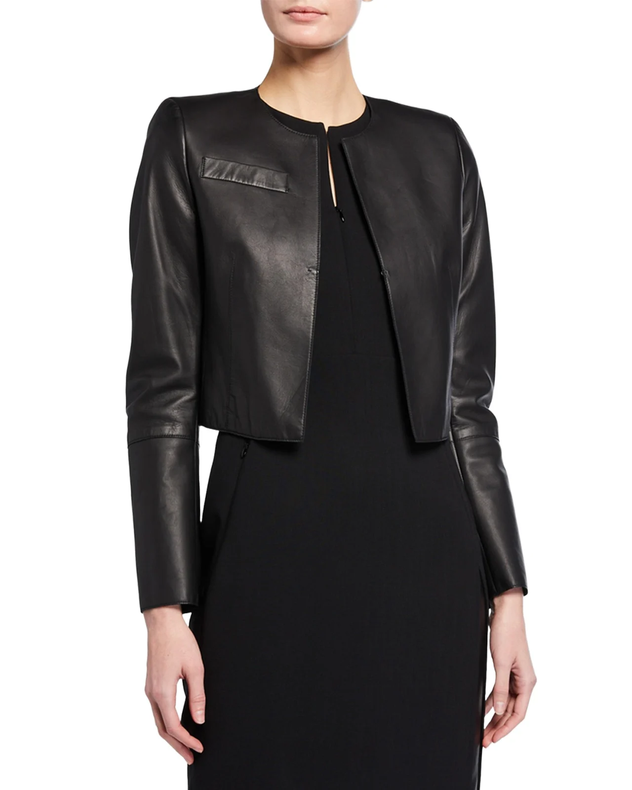Akris Hasso Cropped Napa Leather Jacket