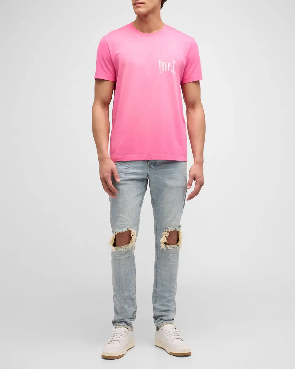 PURPLE Men's P002 Light Indigo Blowout Slim Jeans | Thumbnail 2 PURPLE Men's P002 Light Indigo Blowout Slim Jeans | Thumbnail 2