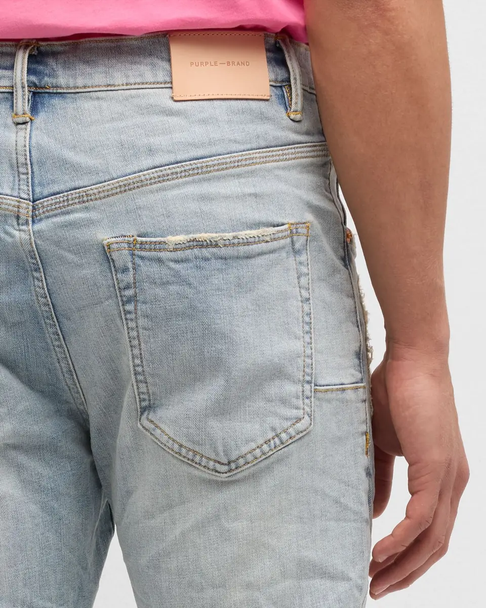 PURPLE Men's P002 Light Indigo Blowout Slim Jeans | Thumbnail 7 PURPLE Men's P002 Light Indigo Blowout Slim Jeans | Thumbnail 7