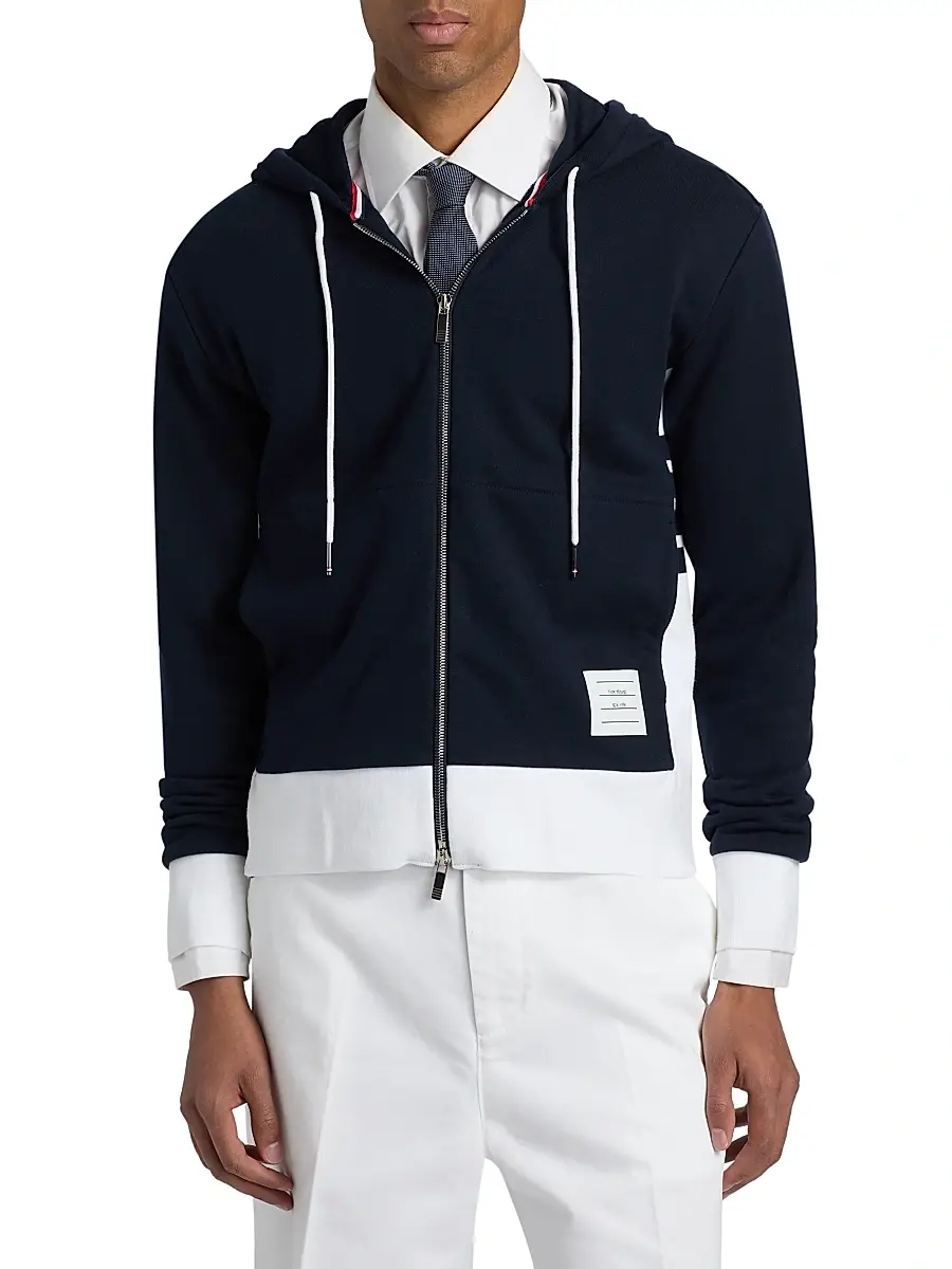 Thom Browne Men's Loopback Jersey Hoodie Jacket | Thumbnail 3