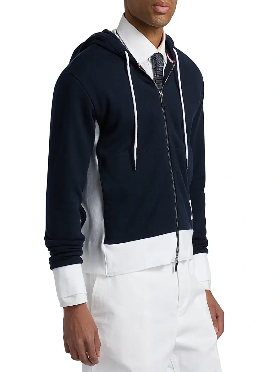 Thom Browne Men's Loopback Jersey Hoodie Jacket | Thumbnail 4