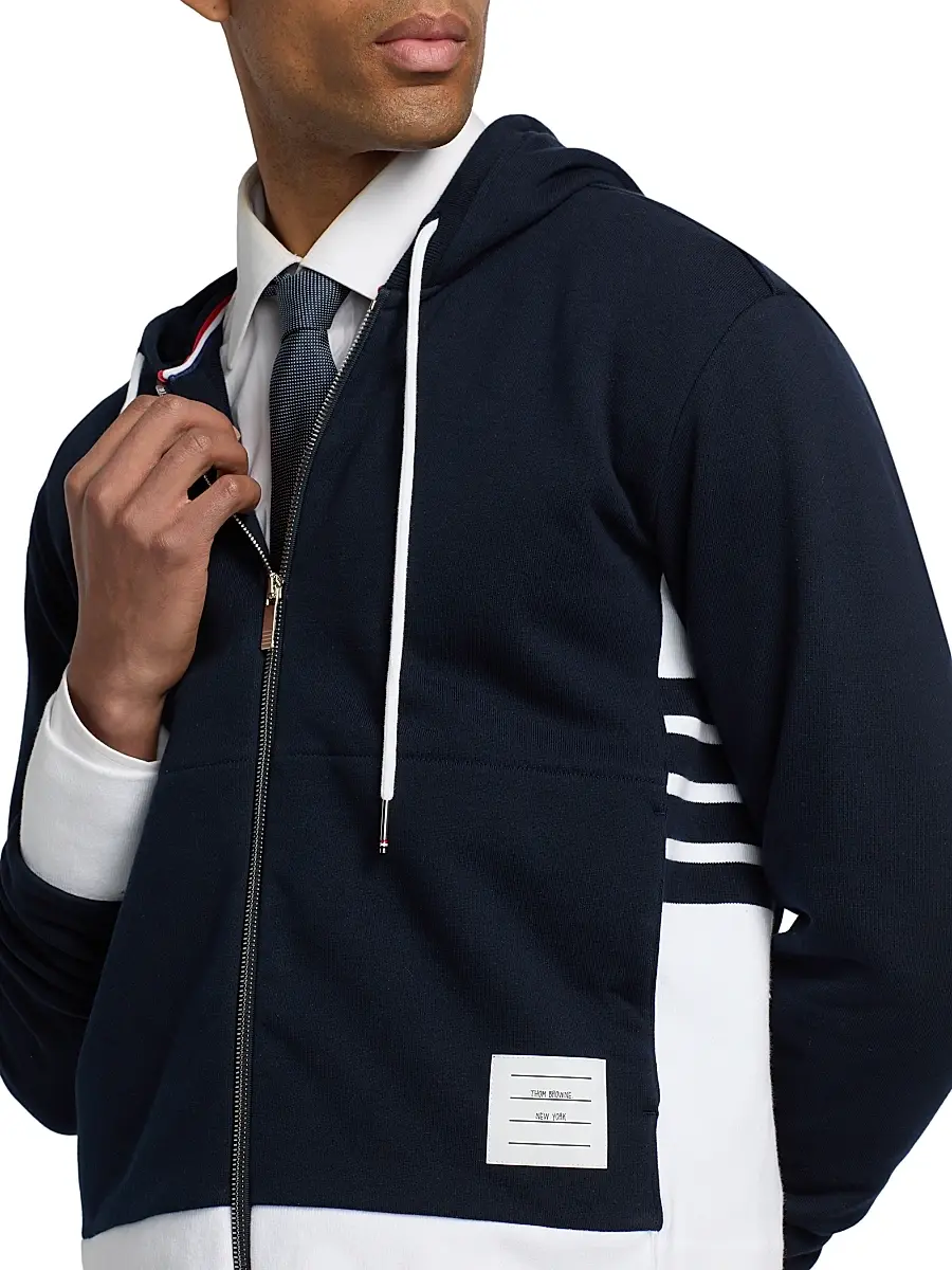 Thom Browne Men's Loopback Jersey Hoodie Jacket | Thumbnail 6