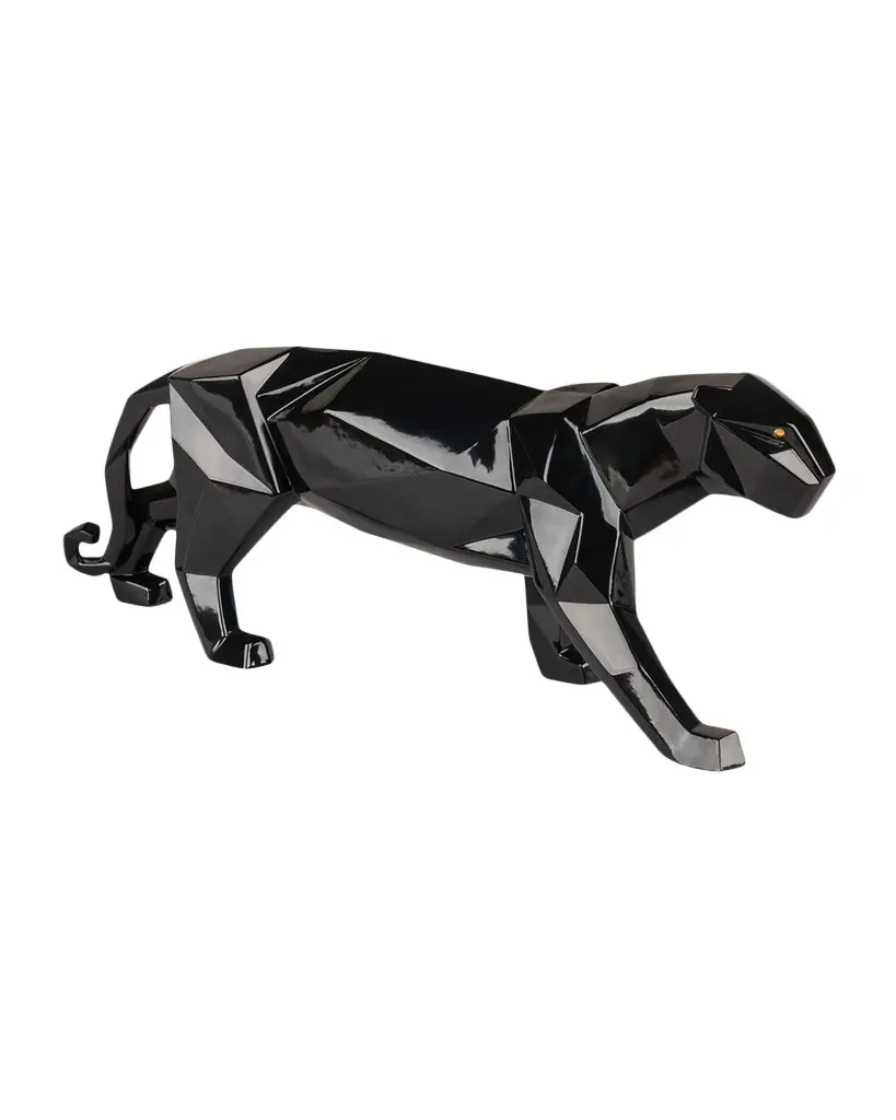 Lladro Origami Black Panther Sculpture