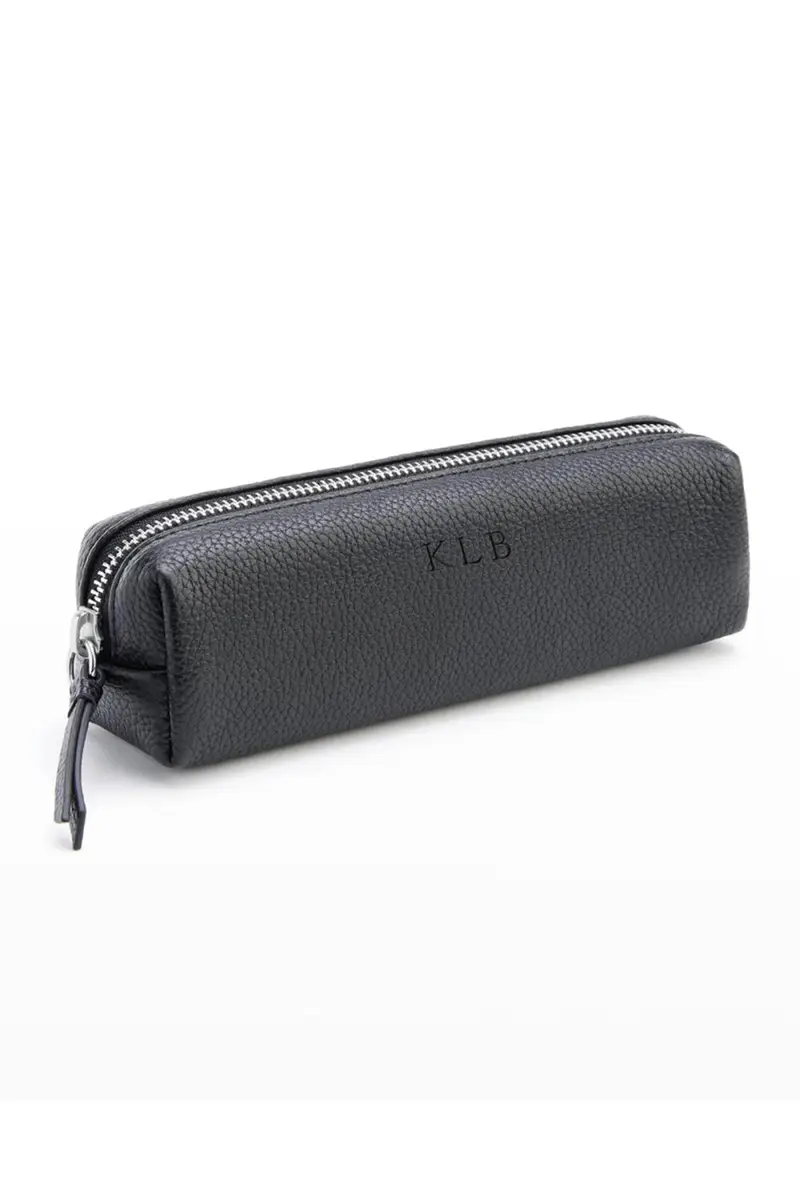 Royce New York Pebbled Leather Pencil Case, Personalized | Thumbnail 3