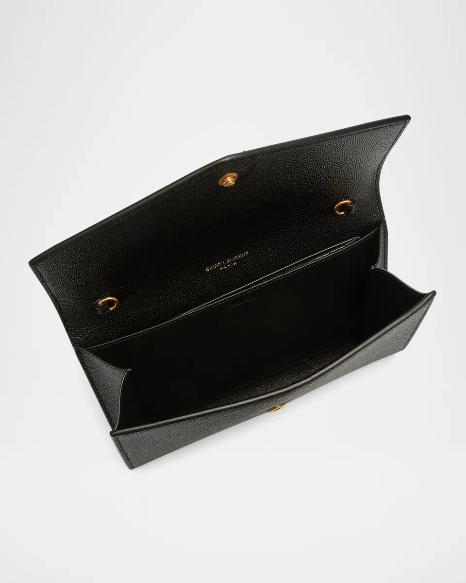 Saint Laurent Uptown YSL Wallet on Chain in Grained Leather | Thumbnail 3 Saint Laurent Uptown YSL Wallet on Chain in Grained Leather | Thumbnail 3