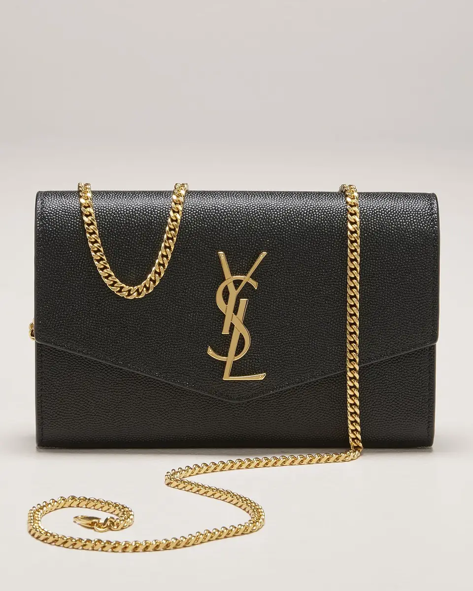 Saint Laurent Uptown YSL Wallet on Chain in Grained Leather | Thumbnail 5 Saint Laurent Uptown YSL Wallet on Chain in Grained Leather | Thumbnail 5