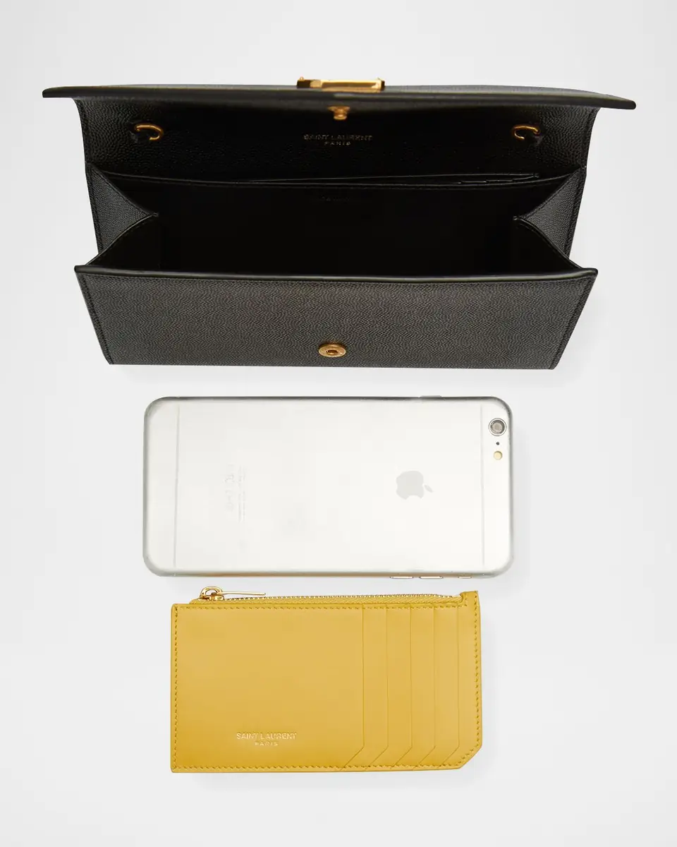 Saint Laurent Uptown YSL Wallet on Chain in Grained Leather | Thumbnail 9 Saint Laurent Uptown YSL Wallet on Chain in Grained Leather | Thumbnail 9
