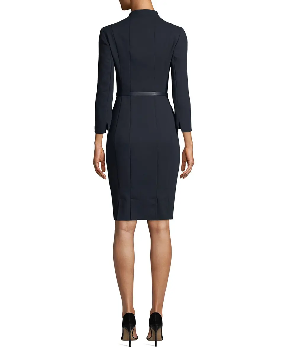 Akris Split-Neck Double-Face Wool Sheath Dress | Thumbnail 2