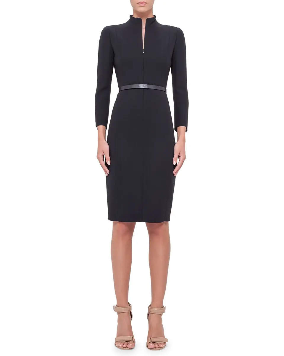 Akris Split-Neck Double-Face Wool Sheath Dress | Image 1 Akris Split-Neck Double-Face Wool Sheath Dress | Image 1