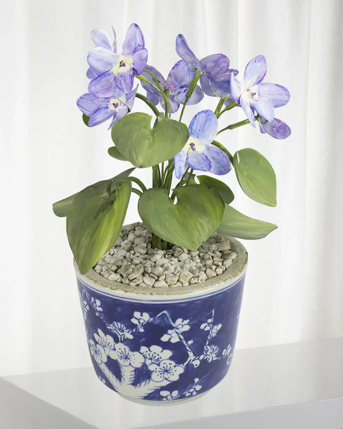 Tommy Mitchell Violet February Birth Flower in Ceramic Pot