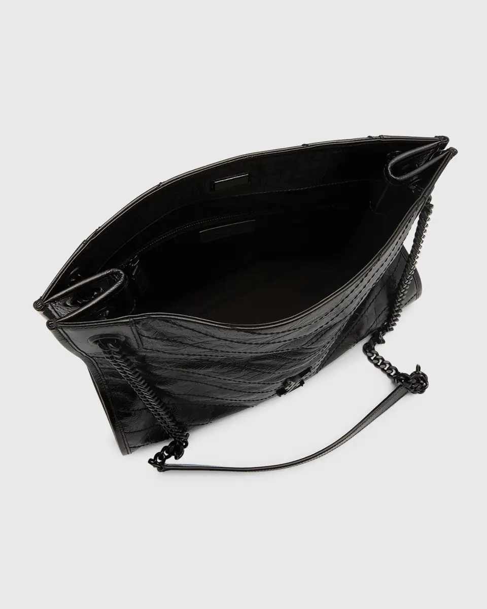 Saint Laurent Niki Medium YSL Shopper Tote Bag in Crinkled Leather | Thumbnail 3 Saint Laurent Niki Medium YSL Shopper Tote Bag in Crinkled Leather | Thumbnail 3