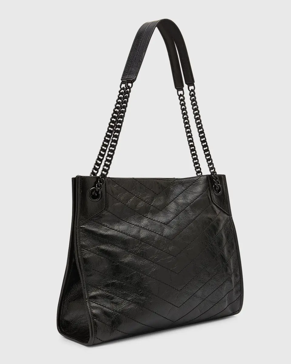 Saint Laurent Niki Medium YSL Shopper Tote Bag in Crinkled Leather | Thumbnail 6 Saint Laurent Niki Medium YSL Shopper Tote Bag in Crinkled Leather | Thumbnail 6