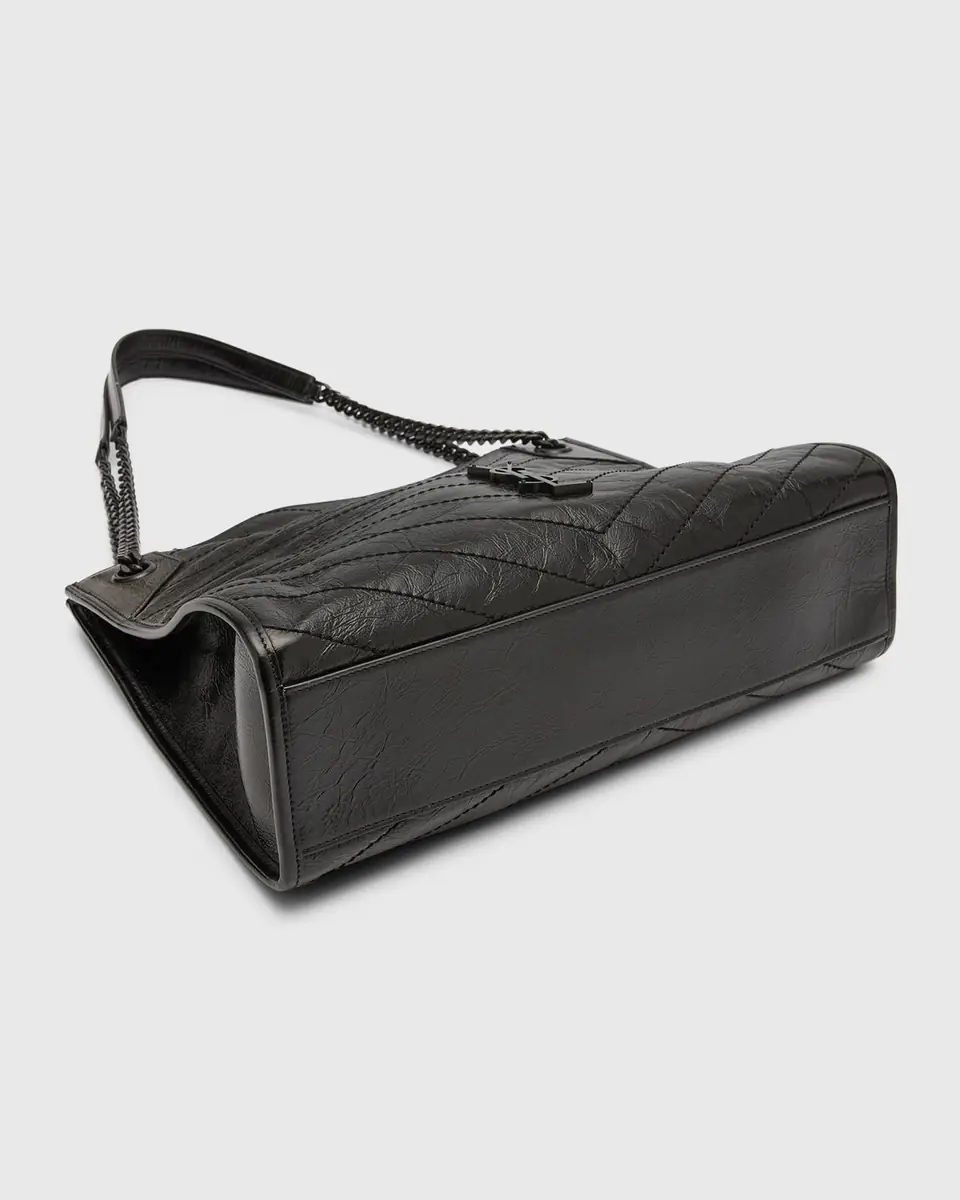 Saint Laurent Niki Medium YSL Shopper Tote Bag in Crinkled Leather | Thumbnail 9 Saint Laurent Niki Medium YSL Shopper Tote Bag in Crinkled Leather | Thumbnail 9