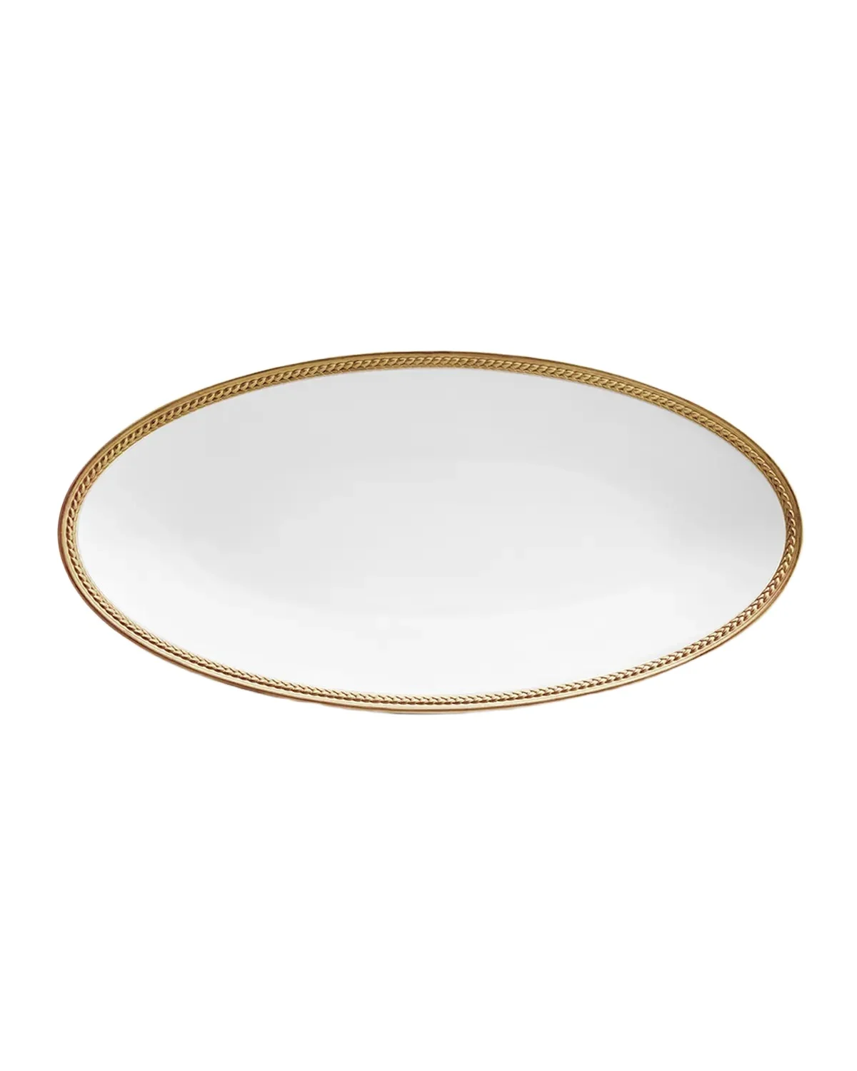 L'Objet Soie Tressee 24K Gold-Plated Oval Platter, 14"