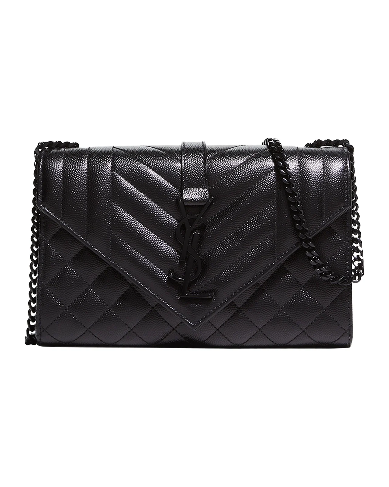 Envelope Triquilt Small YSL Shoulder Bag in Grained Leather Envelope Triquilt Small YSL Shoulder Bag in Grained Leather
