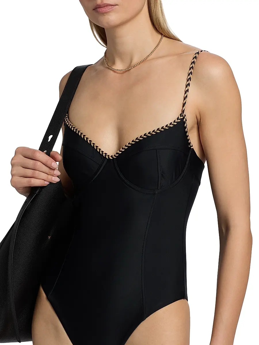 Ramy Brook Women's Jayda Braided Underwire One-Piece Swimsuit | Thumbnail 6