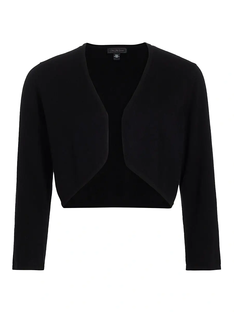 Saks Fifth Avenue Women's COLLECTION Cashmere Cropped Open Bolero Cardigan - Black - Size XL | Image 1 Saks Fifth Avenue Women's COLLECTION Cashmere Cropped Open Bolero Cardigan - Black - Size XL | Image 1