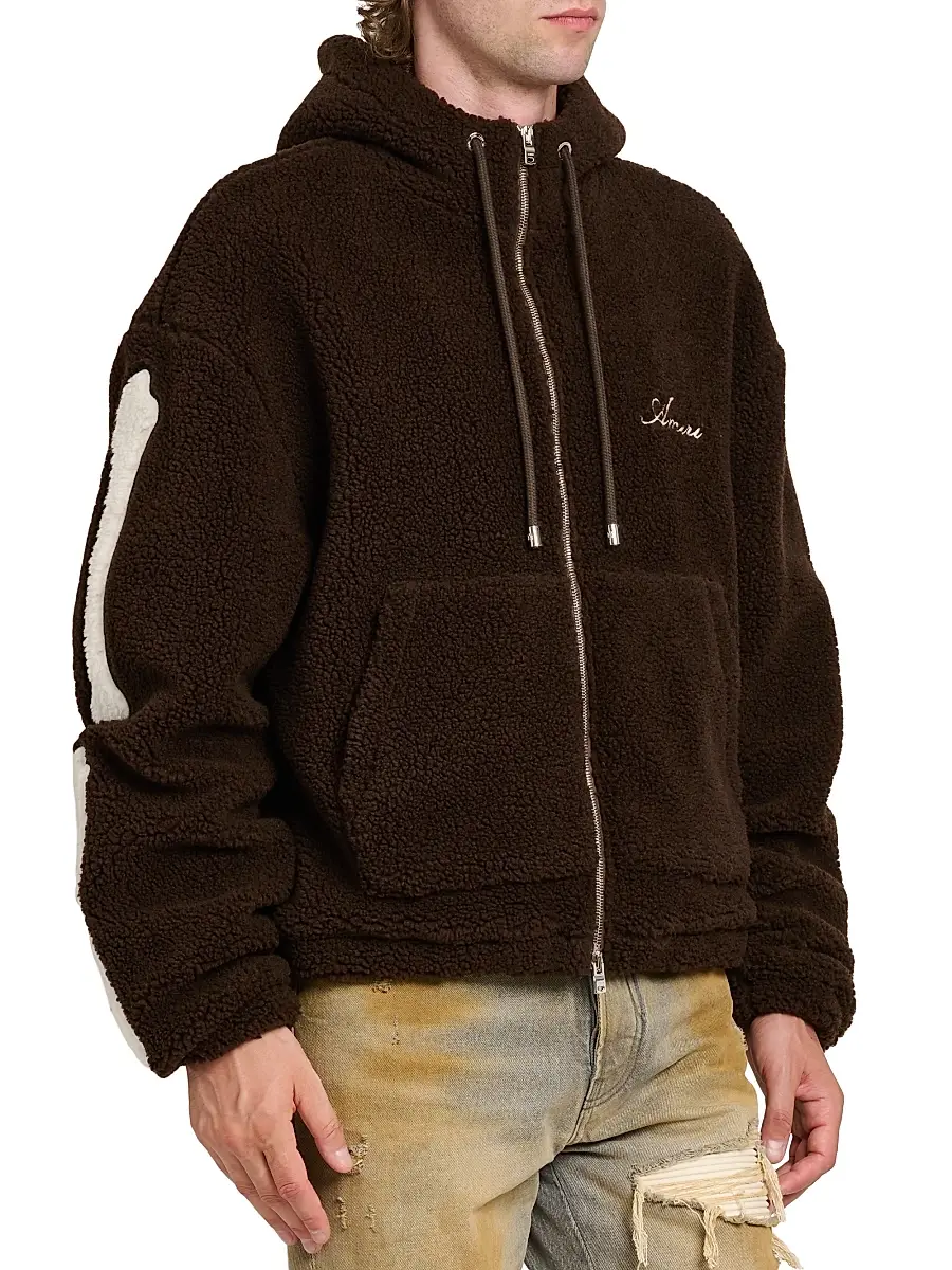 AMIRI Men's Bones Cotton Fleece Zip-Up Hoodie | Thumbnail 4 AMIRI Men's Bones Cotton Fleece Zip-Up Hoodie | Thumbnail 4
