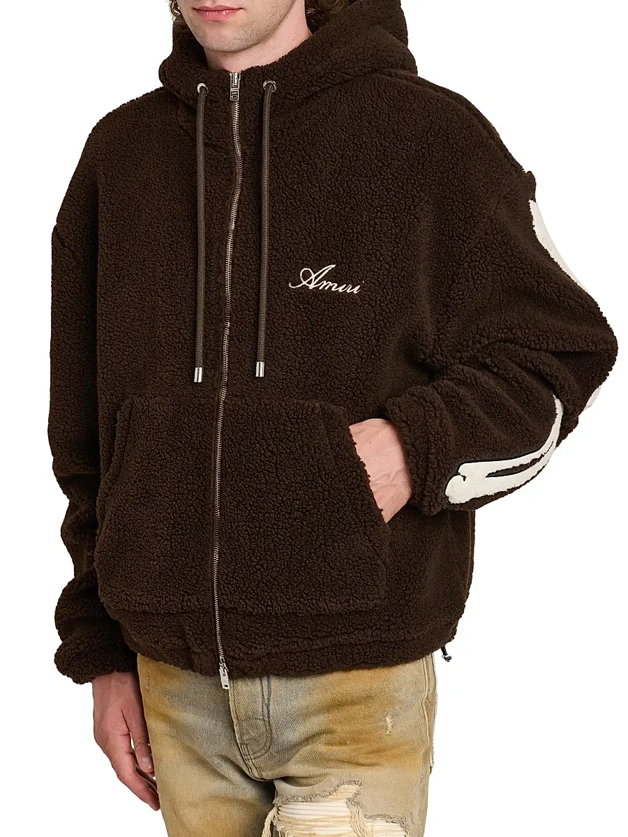 AMIRI Men's Bones Cotton Fleece Zip-Up Hoodie | Thumbnail 6 AMIRI Men's Bones Cotton Fleece Zip-Up Hoodie | Thumbnail 6