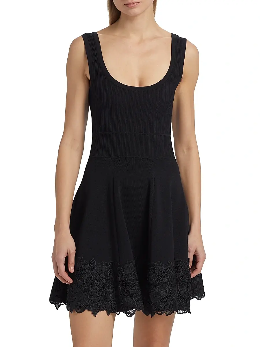 Generation Love Women's Orpheus Lace Combo Rib Mini-Dress | Thumbnail 3 Generation Love Women's Orpheus Lace Combo Rib Mini-Dress | Thumbnail 3