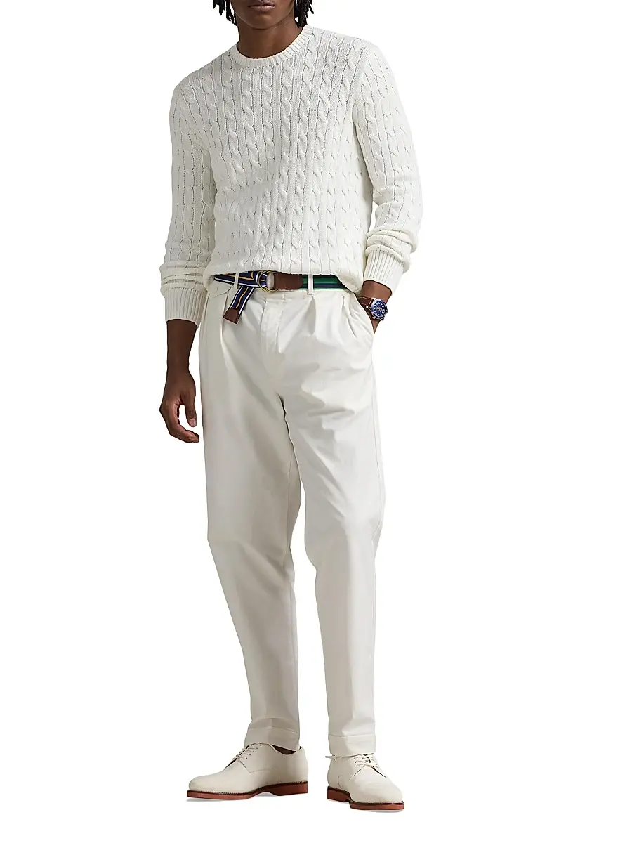 Polo Ralph Lauren Men's Cable-Knit Cotton Crewneck Sweater | Thumbnail 2 Polo Ralph Lauren Men's Cable-Knit Cotton Crewneck Sweater | Thumbnail 2