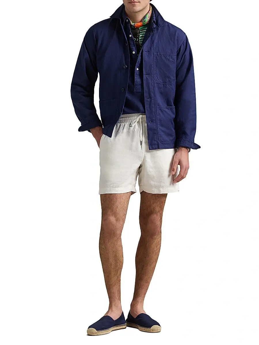 Polo Ralph Lauren Men's Logo-Embroidered Linen-Cotton Overshirt | Thumbnail 2 Polo Ralph Lauren Men's Logo-Embroidered Linen-Cotton Overshirt | Thumbnail 2