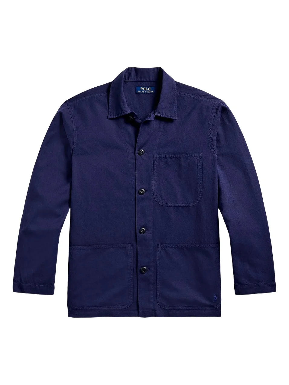 Men's Logo-Embroidered Linen-Cotton Overshirt Men's Logo-Embroidered Linen-Cotton Overshirt