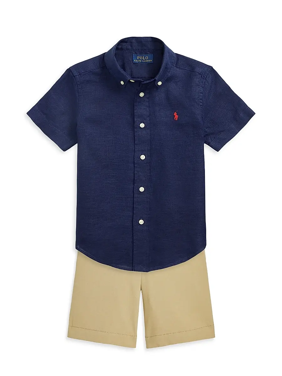 Polo Ralph Lauren Boy's Little Boy's & Boy's Linen Short-Sleeve Shirt | Thumbnail 2 Polo Ralph Lauren Boy's Little Boy's & Boy's Linen Short-Sleeve Shirt | Thumbnail 2