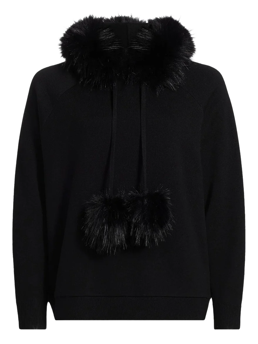 Alice + Olivia Women's Oscar Faux Fur-Trimmed Knit Hoodie