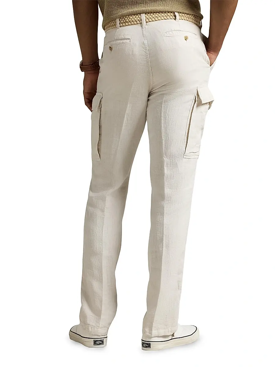 Polo Ralph Lauren Men's Lateef Slim-Tapered-Fit Linen Cargo Pants | Thumbnail 4