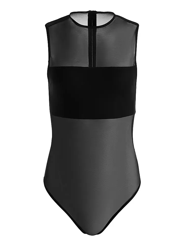 Women's Bandeau Sleeveless Mesh Bodysuit