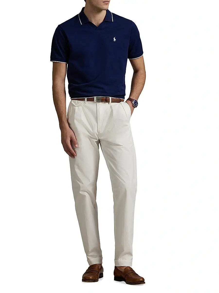 Polo Ralph Lauren Men's Jacquard Mesh Cotton Polo Shirt | Thumbnail 2 Polo Ralph Lauren Men's Jacquard Mesh Cotton Polo Shirt | Thumbnail 2