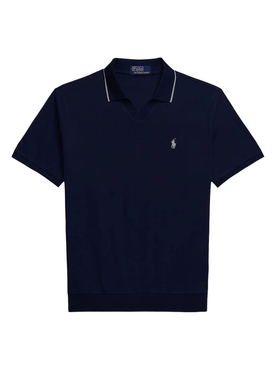 Men's Jacquard Mesh Cotton Polo Shirt