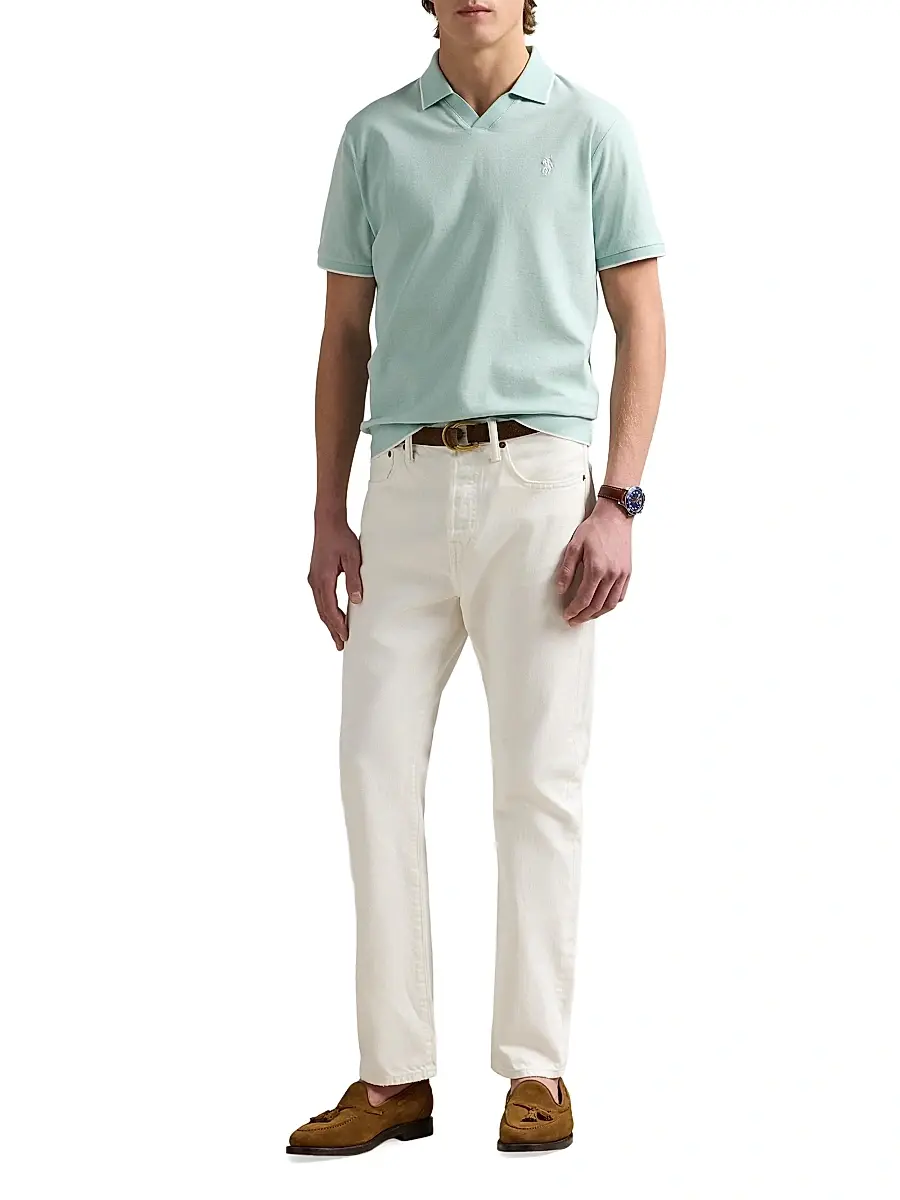 Polo Ralph Lauren Men's Jacquard Mesh Cotton Polo Shirt | Thumbnail 2 Polo Ralph Lauren Men's Jacquard Mesh Cotton Polo Shirt | Thumbnail 2