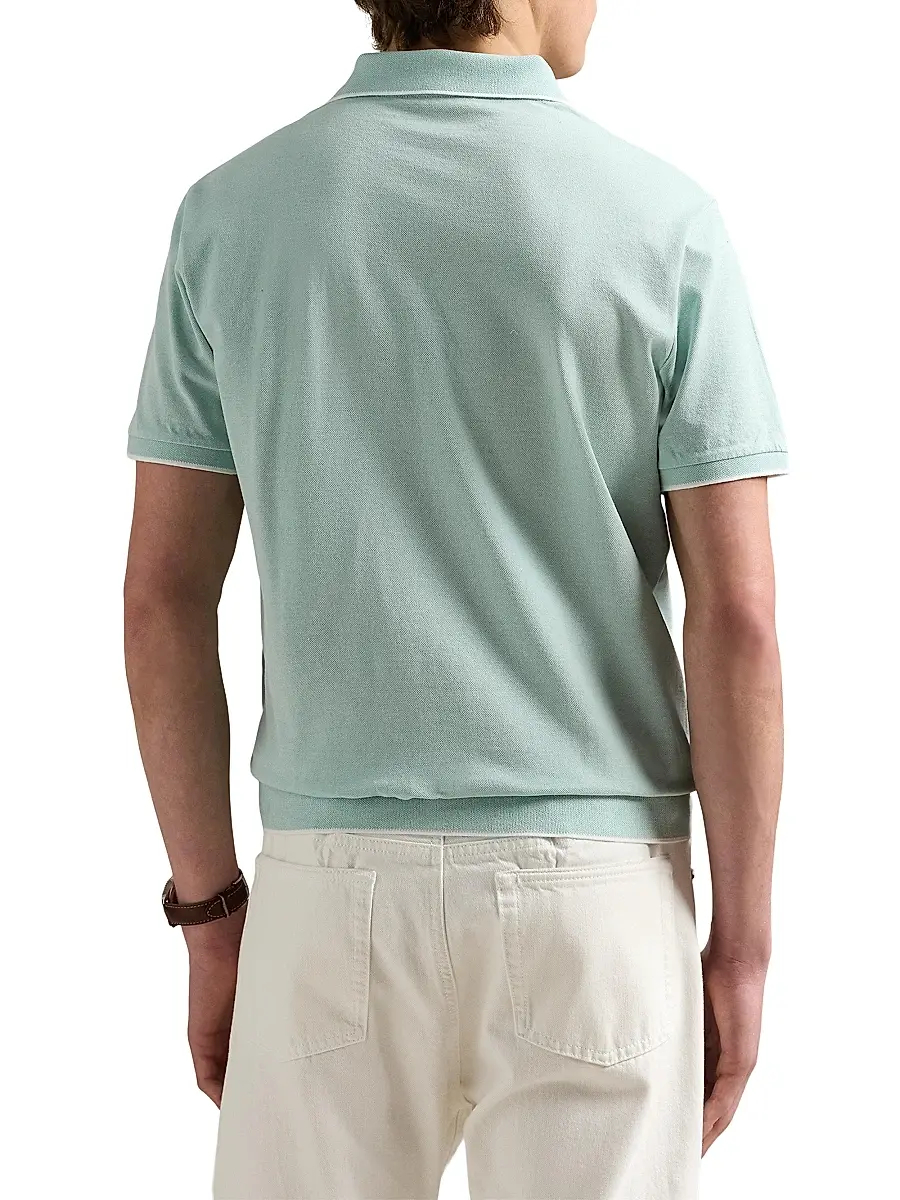 Polo Ralph Lauren Men's Jacquard Mesh Cotton Polo Shirt | Thumbnail 4 Polo Ralph Lauren Men's Jacquard Mesh Cotton Polo Shirt | Thumbnail 4