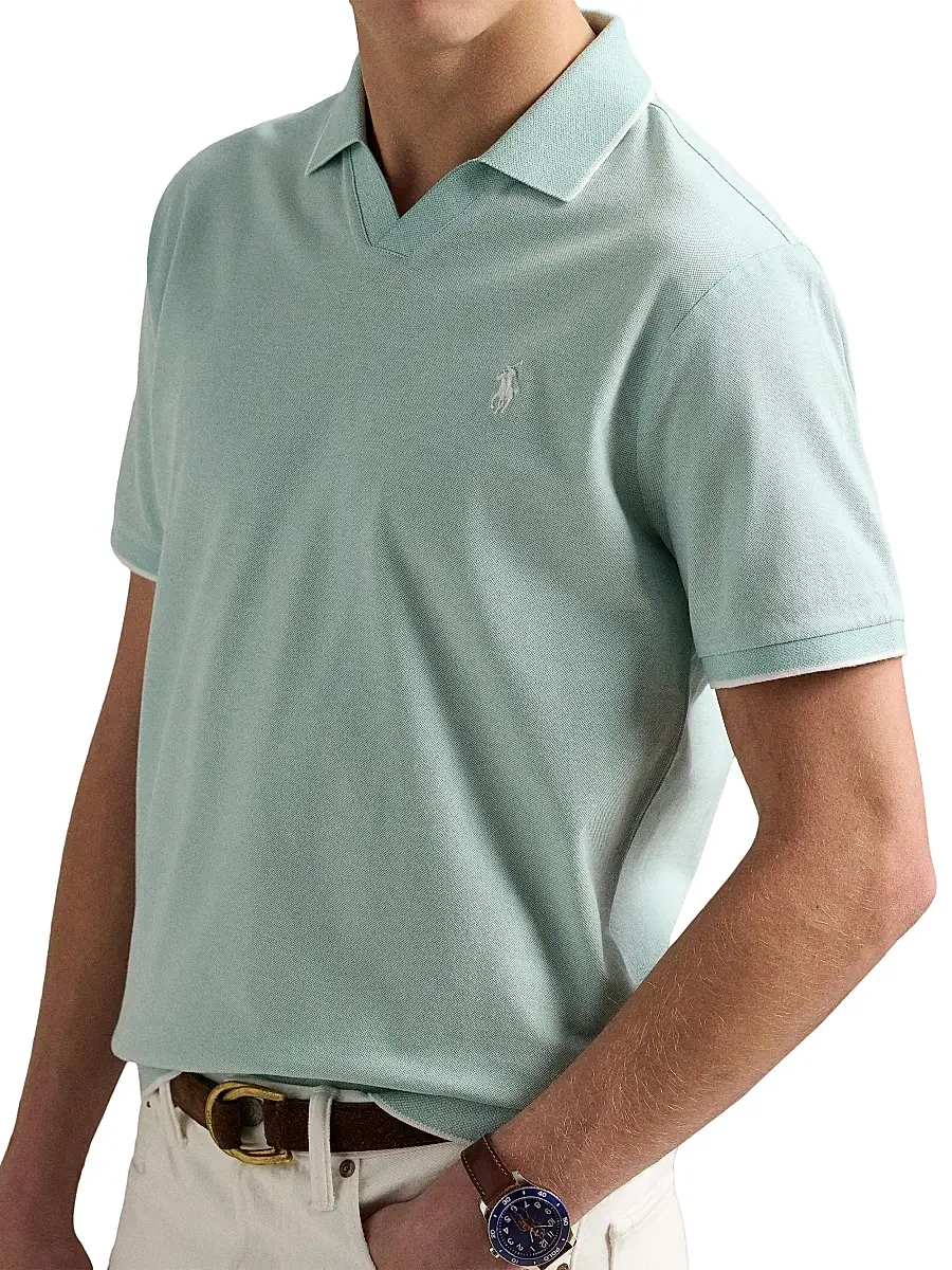 Polo Ralph Lauren Men's Jacquard Mesh Cotton Polo Shirt | Thumbnail 5 Polo Ralph Lauren Men's Jacquard Mesh Cotton Polo Shirt | Thumbnail 5