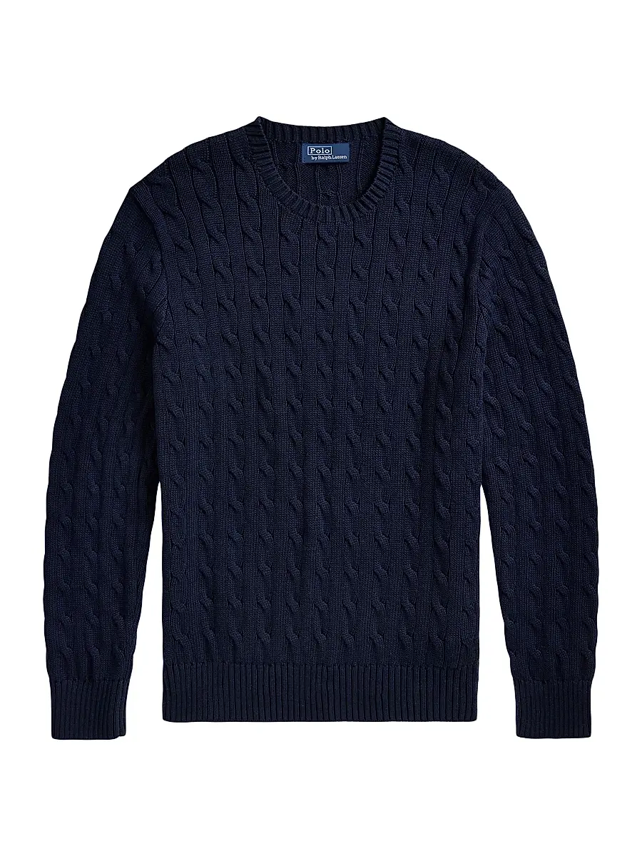 Polo Ralph Lauren Men's Cable-Knit Cotton Crewneck Sweater