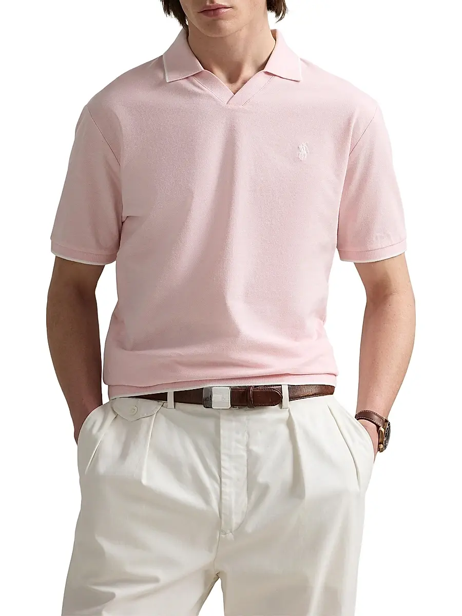 Polo Ralph Lauren Men's Jacquard Mesh Cotton Polo Shirt | Thumbnail 3 Polo Ralph Lauren Men's Jacquard Mesh Cotton Polo Shirt | Thumbnail 3