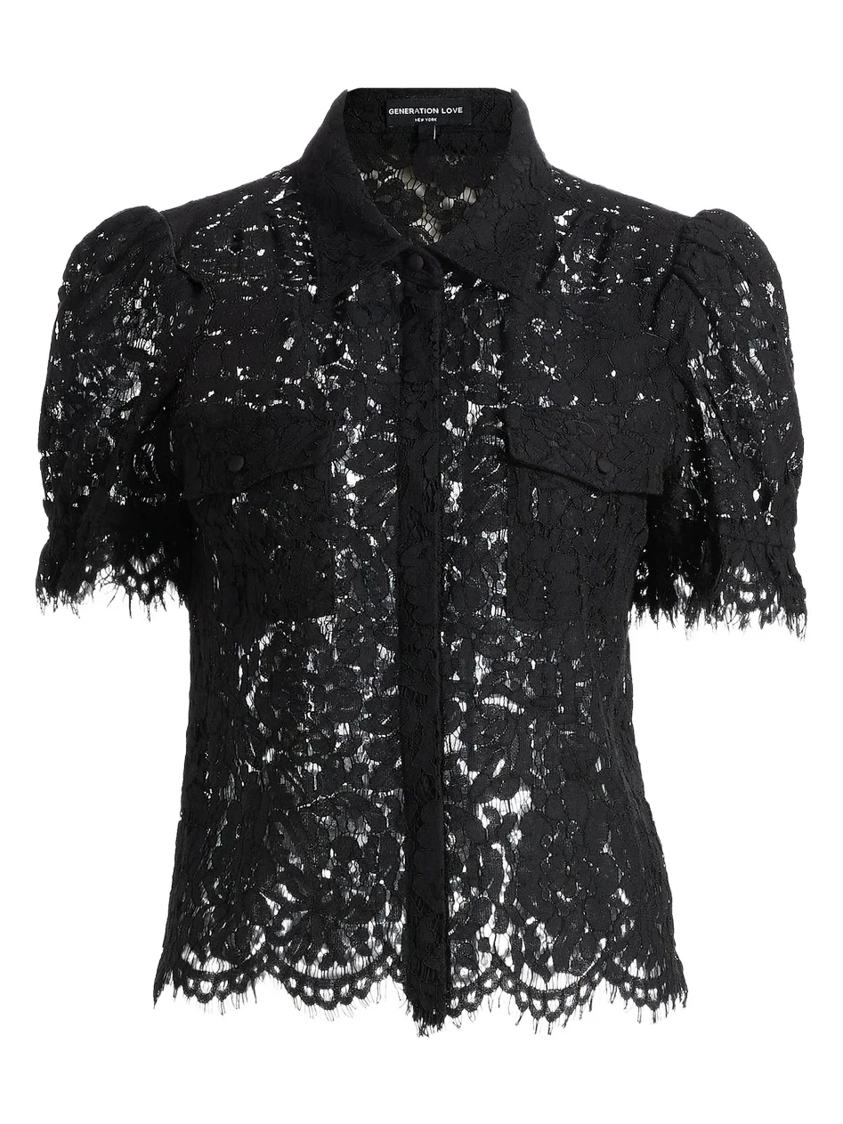 Women's Mina Lace Button-Front Top Women's Mina Lace Button-Front Top