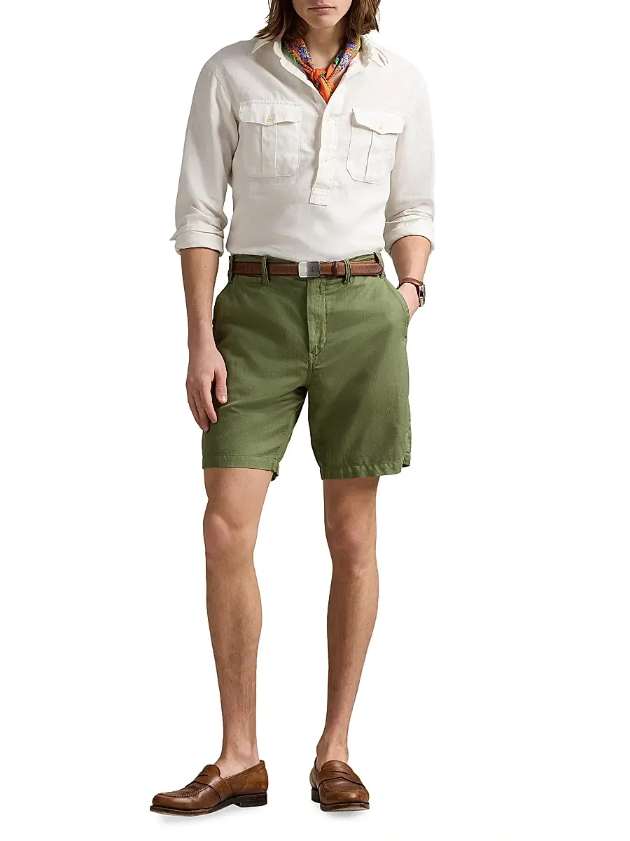 Polo Ralph Lauren Men's 8.5-Inch Classic-Fit Linen-Cotton Shorts | Thumbnail 2 Polo Ralph Lauren Men's 8.5-Inch Classic-Fit Linen-Cotton Shorts | Thumbnail 2
