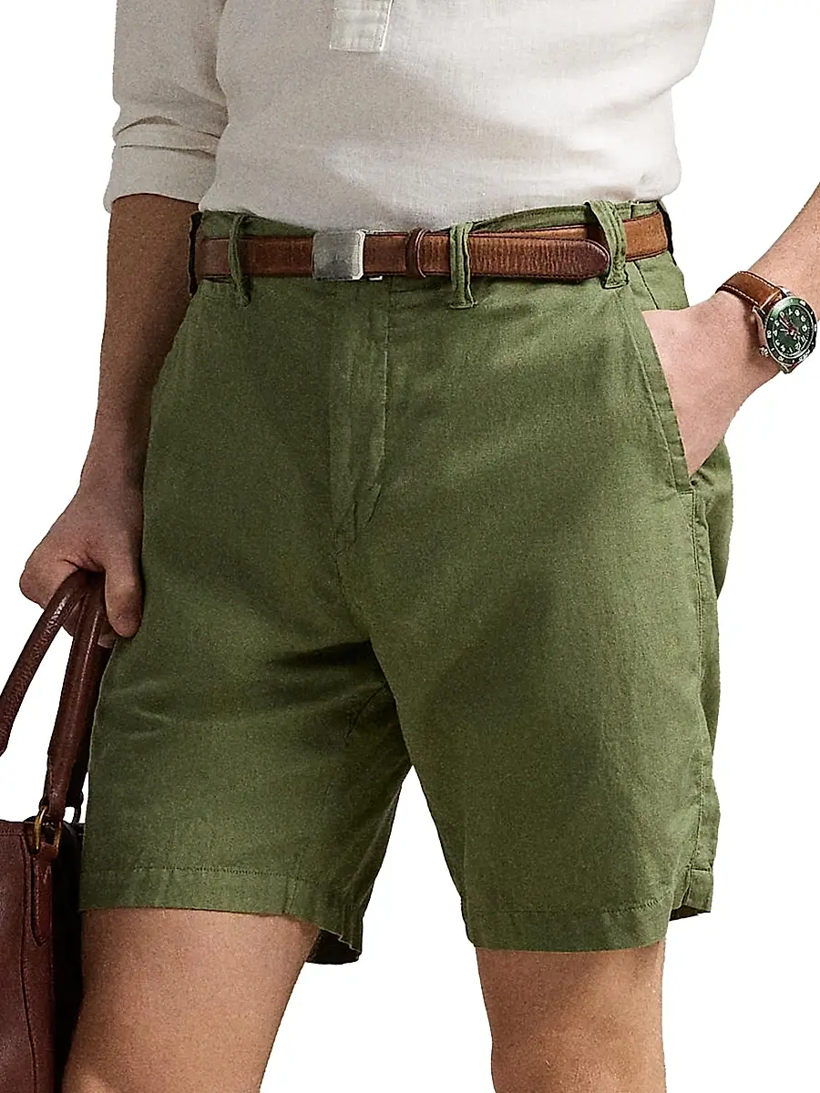 Polo Ralph Lauren Men's 8.5-Inch Classic-Fit Linen-Cotton Shorts | Thumbnail 6 Polo Ralph Lauren Men's 8.5-Inch Classic-Fit Linen-Cotton Shorts | Thumbnail 6