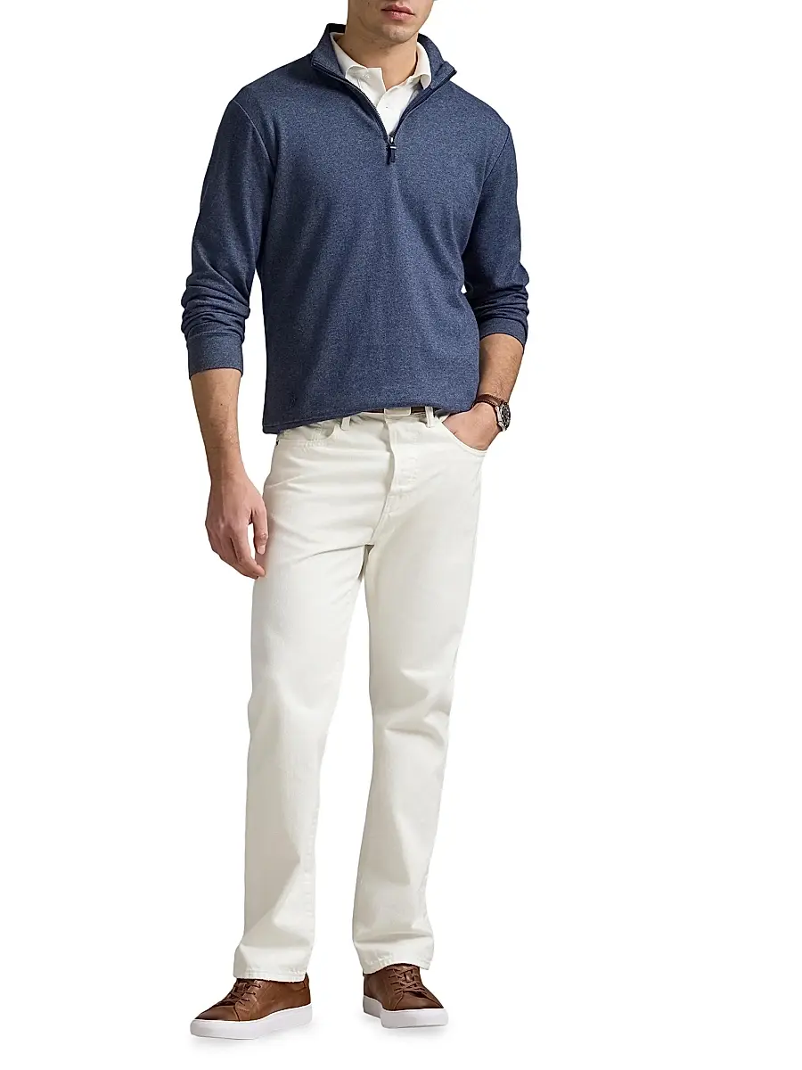 Polo Ralph Lauren Men's Double-Knit Jacquard Quarter-Zip Sweater | Thumbnail 2 Polo Ralph Lauren Men's Double-Knit Jacquard Quarter-Zip Sweater | Thumbnail 2